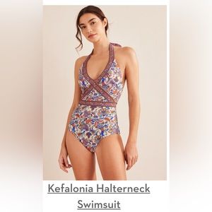 NWT BODEN Kefalonia Halterneck One Piece Swimsuit
